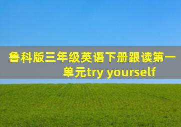 鲁科版三年级英语下册跟读第一单元try yourself